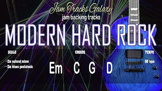 Em Backing Track // MODERN HARD ROCK jam track //  (110 bpm)