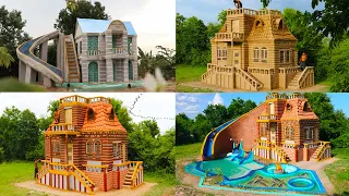 365 Days Of Building Top 2 Classic Mud Villa In Forest, Water Slide Park & Underground Swimming Pool