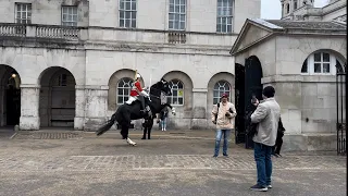 Following the INCIDENT, Spooky horse made Inspection a nightmare for kingsguards #horseguardsparade