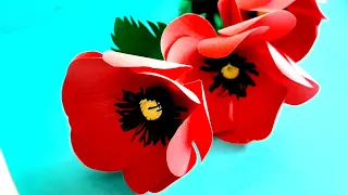Cute Gift  🌸ASMR/How To Make A Poppy Flower Out Of Paper With Your Own Hands