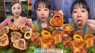 Mukbang bone marrow asmr- 牛骨髓 - 쇠고기 골수 - 牛骨髄 - thánh ăn tủy xương #516 Jin Jin Official