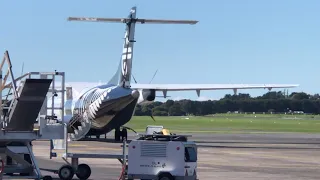 Air NZ ATR72 Landing & Taxi to gate 3