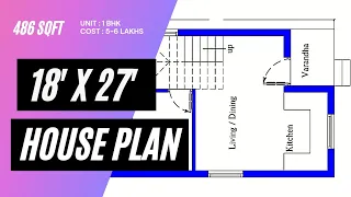 18x27 House Plan II 486 Sqft House Design II Home Design Decore