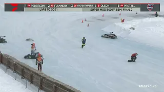 Huge Crash In Super Mod 800 FA Semi-Finals At Vintage World Championship Snowmobile Derby