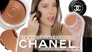 CHANEL LES BEIGES CREAM BRONZER in MEDIUM BRONZE + MAXI KABUKI BRUSH Review Swatches Comparisons