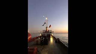 Afscheid per schip op zee vanuit Scheveningen 4 12 2019