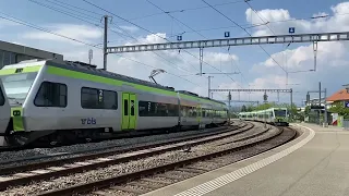 Arrivée de 2 rames NINA du BLS à Kerzers.