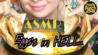 ASMR EGGS IN HELL(SHAKSHUKA)||MUKBANG/ASMR||(REAL EATING SOUND)||CRUNCHY PUNCH ASMR||