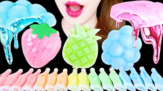 ASMR FROZEN WAX HONEY JELLY, FRUIT ICE CREAM HONEY JELLY, FROZEN WAX CANDY EATING SOUNDS MUKBANG 먹방