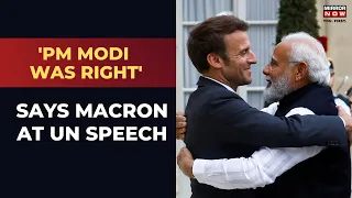 France's President Emmanuel Macron Quotes PM Modi's Message At UN | World News | English News