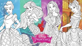 Colouring Princesses Disney Mewarnai Putri duyung Ariel Aurora Cinderella Jasmine cinderella