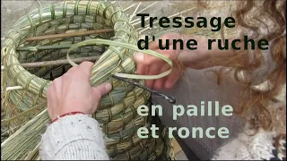 An ecological hive made of straw and bramble