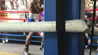 Errol Spence and jermell Charlo sparring