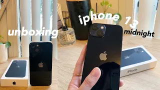 unboxing 🍎 iphone 13 midnight | aesthetic & asmr | camera test vs iphone xs