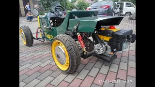 мужик у себя в гараже своими руками сделал винтажный автомобильчик (Vintage Cycle Kart )