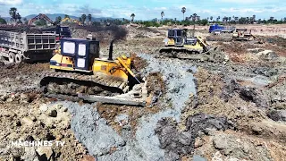 EP16 Project Update Backfill Mastery: Komatsu D60P/D60PX Bulldozers Clearing Lot of Mud and Dirt