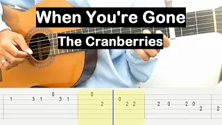 When You're Gone Guitar Tutorial (The Cranberries) Melody Guitar Tab Guitar Lessons for Beginners