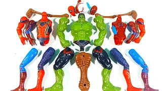 Assembling Marvel's Hulk Smash vs Spider-Man 2 vs Siren Head vs Spider-Man Action Figures Toys