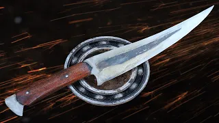 Making a super sharp knife from old bearing  / Knife Making  / Forging