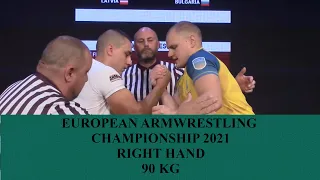 SENIOR MEN RIGHT HAND 90 KH FULL CLASS || European Armwrestling Championship 2021 Lithuania