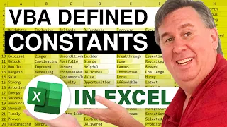 Excel - VBA & Macros 2010 - Defined Constants: - Episode 1222