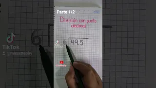 División con punto decimal #aprendeencasa #aprendizaje #youtubeshorts #matefacil #matematicas #short