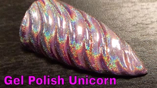 How to Make a Unicorn Horn Nail with Gel Polish