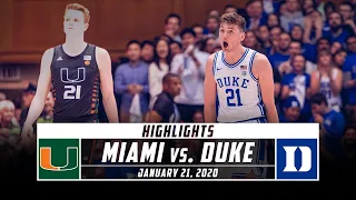 Miami vs. No. 8 Duke Basketball Highlights (2019-20) | Stadium