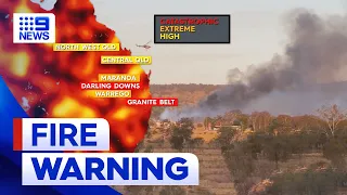 Urgent warning with a catastrophic fire rating declared for parts of Queensland | 9 News Australia