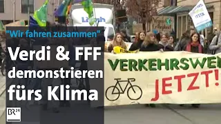 "Wir fahren zusammen": Klimastreik von FFF und Verdi | BR24