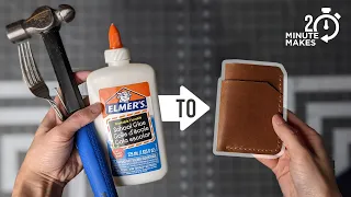 MAKE a LEATHER WALLET with STUFF AT HOME in 20 MINUTES - FREE PATTERN