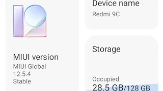 Redmi 9C Android 11 update miui 12.5.4 , manually installed with fast boot rom.