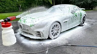 Mercedes AMG GTR First Wash | Cleaning The Matte Green Hell Magno Hulk