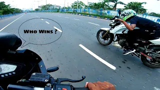 Pulsar 220f VS  Apache RTR 200 . Street Race. 4th gear Top Speed.