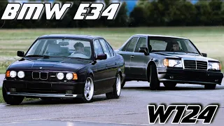 Bmw E34 vs Mercedes-Benz W124  |  Бмв Е34 и Мерседес-Бенз W124  |  Race  |  Гонка