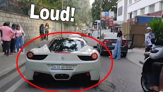 2 Extremely Loud Ferrari's in Bangalore | REACTIONS | INDIA