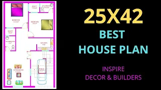 25X42 Building Plan II 1050 Sq Ft House Plan II North Facing Home Map II 25X42 Makaan Ka Naksha