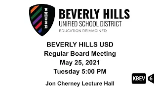 BHUSD Regular Board of Education Meeting May 25, 2021