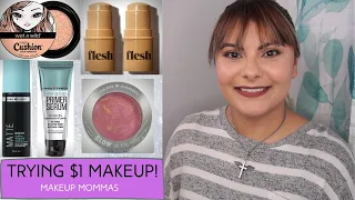 TRYING NEW $1 MAKEUP & SHOPPING MY STASH | Makeup Mommas #affordablemakeup #dollartreemakeup