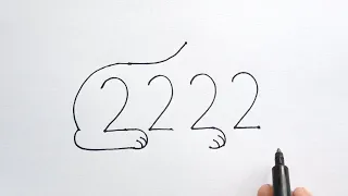 Lion Drawing With 2222 Number | Lion Drawing Easy | Lion Drawing Number Art | Lion Drawing Idea