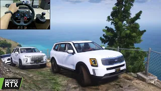 GTA 5 - 2022 KIA Telluride Climbing the Mountain - Mid-Size SUV OFFROAD CONVOY