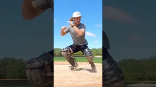 Baseball catcher footwork drill for throws to 2nd base #shorts