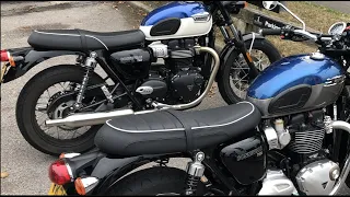 Triumph Bonneville T100 vs T120 - a short test ride...