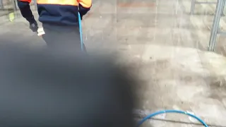 Warehouse floor cleaning/ Easy way to clean industrial floor/ Flat surface tool Rotary floor cleaner