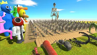 (Skeleton Warrior Challenge) Rainbow Friends VS Giant Invertebrates - Animal Revolt Battle Simulator
