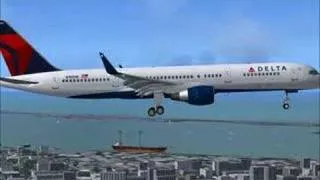 Delta Airlines boeing 757 with winglet landing in San Diego