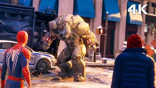 Человек Паук Майлз Моралес VS Носорог - Fight Scene - Spider-Man: Miles Morales (2020) Movie Clip 4K