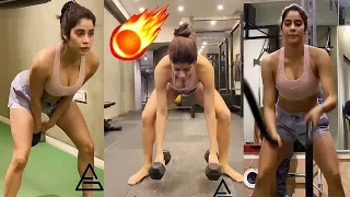 Jhanvi Kapoor Latest GYM Workout Routine Video | Jhanvi Kapoor hard workout video latest