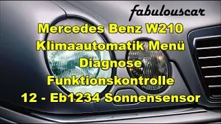 Climate control diagnostic fault code sun sensor Eb1234 | Mercedes Benz W210