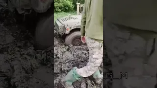 U.S. Humvee bogged down in Ukraine